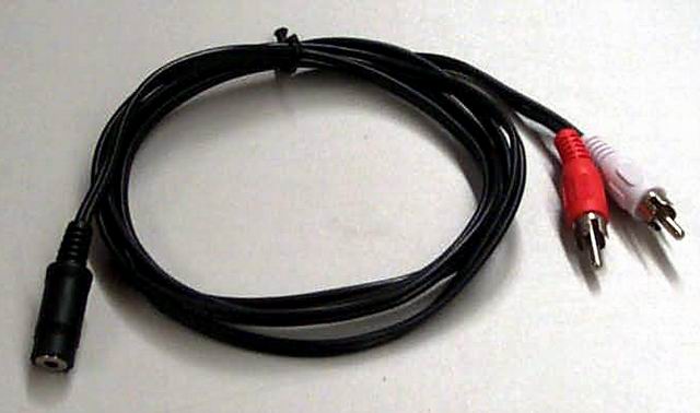 3.5mm Female to 2 RCA Female Stereo Audio Cable 6' - Click Image to Close